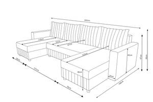 Ecksofa PARKI-U Rot