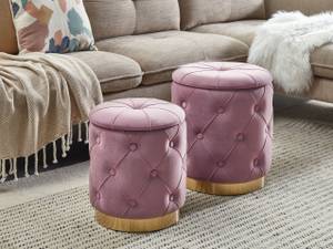 Pouf PUEBLO Doré - Rose foncé