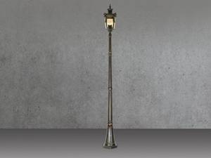 LED Mastleuchte Jugendstil, Höhe 237cm Braun - Glas - Metall - 27 x 237 x 27 cm