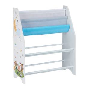 Etagère enfants 6 boîtes et 2 cases Gris - Bleu clair - Blanc