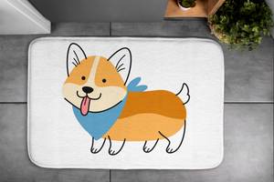 Badteppich Shiba Inu Hund Weiß - Textil - 90 x 60 x 90 cm