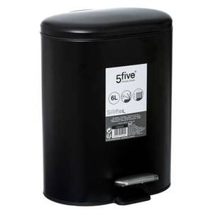 Tretmülleimer SILIFLEX, 6 L Schwarz