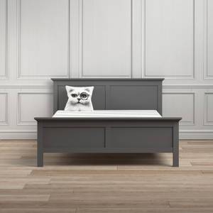 Doppelbett Venedig Grau - Holz teilmassiv - 199 x 110 x 211 cm