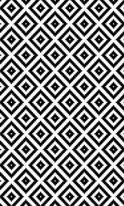 Black&White Kariert Teppich Schwarz - Textil - 80 x 6 x 150 cm