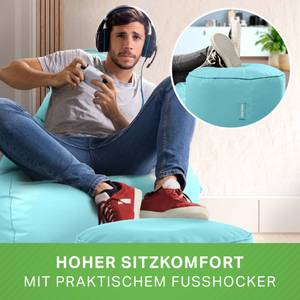 Gaming Sitzsack + Hocker "Cozy+Cube" Hellblau