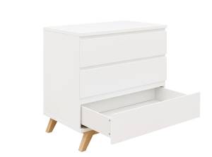 commode Lynn Blanc - Bois massif - Bois/Imitation - 100 x 92 x 53 cm