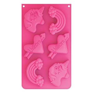 Kuchenförmchen aus Silikon - Einhörner Pink - Kunststoff - 17 x 10 x 30 cm