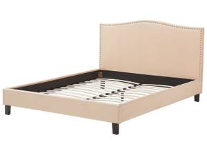 Doppelbett MONTPELLIER Beige - Schwarz - 189 x 110 x 213 cm