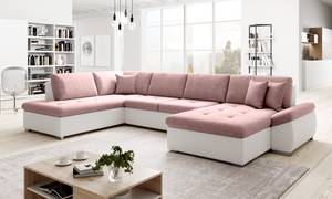 Ecksofa MADDIE Pink - Weiß