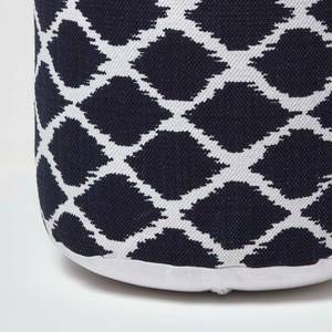 Designer Hocker Pouf Ikat blau weiß 45 x 40 x 45 cm