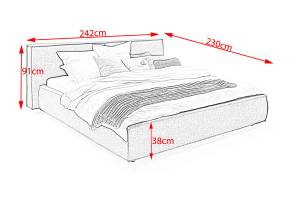 CARLO Lit rembourré Vert - Largeur : 242 cm