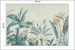 Papier Peint Feuilles Tropicales Fleurs 135 x 90 x 90 cm