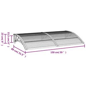 Vordach 299512-2 Grau - Kunststoff - 150 x 1 x 75 cm