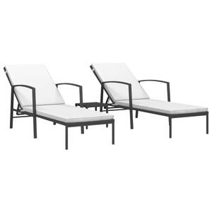 Chaise longue (lot de 2) 3010986 Noir