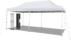 3x6m Faltpavillon, UV-Schutz 50+ Weiß - Kunststoff - 300 x 330 x 600 cm
