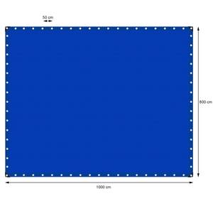 Bâche avec oillets 8x10 m 260g/m² Bleu Bleu - Matière plastique - 1000 x 1 x 800 cm