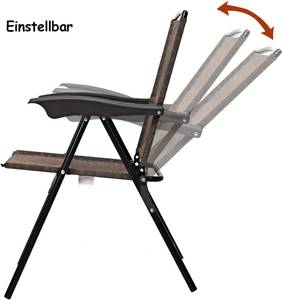 4er Set Klappstühle Hochlehner Braun - Metall - 69 x 90 x 54 cm