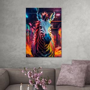 Leinwandbild Buntes-Zebra 30 x 45 cm