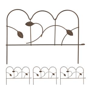 Bordure de jardin en métal 4 éléments Marron - Métal - 39 x 28 x 2 cm