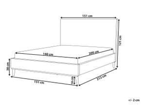 Doppelbett BAYONNE Grau - Hellgrau - Eiche Dunkel - Breite: 151 cm