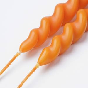 Spitzkerzen Twist (6er-Set) Orange - Wachs - 3 x 29 x 3 cm