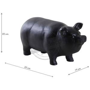 Cochon en résine noire Matière plastique - 53 x 25 x 19 cm