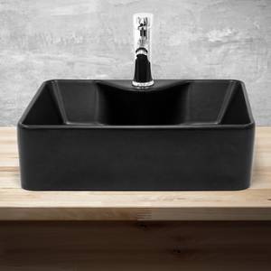 Lavabo Rectangulaire 49x36,5x14mm Noir - Céramique - 48 x 14 x 38 cm