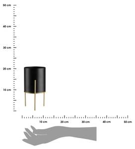 Blumenständer mit Übertopf A9003 Schwarz - Gold - Metall - 12 x 20 x 12 cm