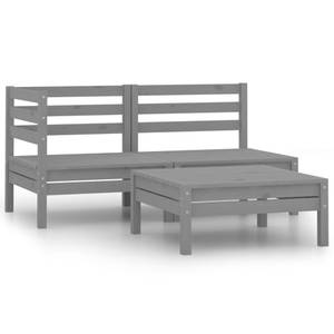 Garten-Lounge-Set (3-teilig) Grau