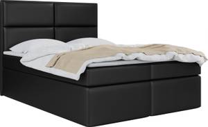 Boxspringbett mit Topper NESTEA Hochglanz Schwarz - Breite: 180 cm - H3