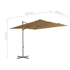 Parasol en porte-à-faux Taupe - 250 x 247 x 250 cm