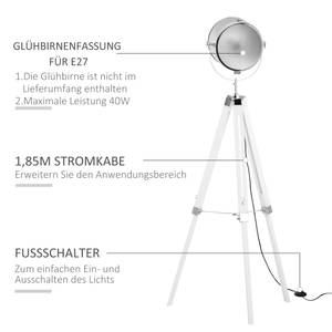 Stehleuchte B31-292V90 Weiß - Massivholz - 63 x 40 x 63 cm