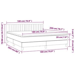 Boxspringbett 3017268-15 Schwarz - Breite: 180 cm