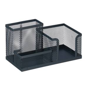 Schreibtisch-Organizer mit 3 Fächern Grau - Metall - 19 x 10 x 10 cm