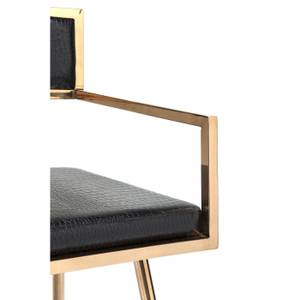 Chaise à accoudoirs Jazz Noir - Cuir synthétique - 49 x 81 x 44 cm