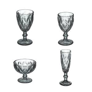 Lot de 7 verres gris Gris - Verre - 20 x 20 x 14 cm