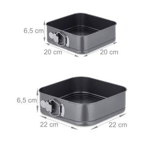 Springform 5er Set quadratisch Grau - Silber - Metall - 28 x 7 x 28 cm