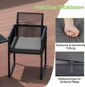 Gartenmöbel-Set Rattan (3er Set) Schwarz - Rattan