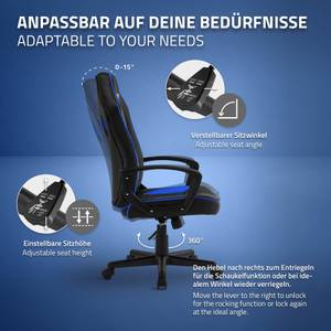 Gamingstuhl mit Wippfunktion Schwarz - Blau