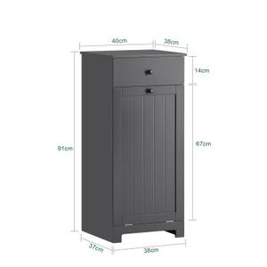 Wäscheschrank BZR21-DG Grau - Breite: 40 cm