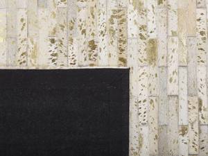 Teppich TOKUL Beige - Gold - Echtleder - 230 x 160 x 160 cm