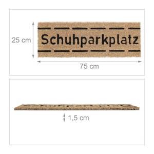 Kokos Fußmatte Schuhparkplatz schmal Schwarz - Braun - Naturfaser - Kunststoff - 75 x 2 x 25 cm