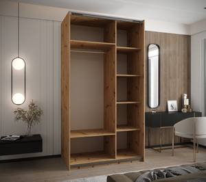 Armoire Lux 2 Noir - Imitation chêne - Largeur : 140 cm