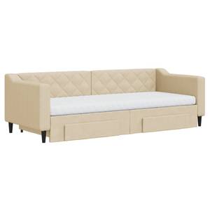 Lit de jour avec Lit gigogne 3030076-5 Crème - Profondeur : 90 cm