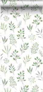 papier peint fleurs au style scandinave Lilas