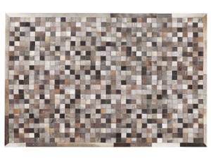 Teppich ARMUTLU Beige - Braun - Grau - Echtleder - 230 x 160 x 160 cm