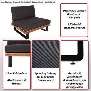 Lounge-Sessel H54 Schwarz - Cremeweiß - Dunkelbraun