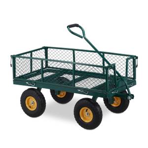 Handwagen für den Garten Schwarz - Grün - Gelb - Metall - Kunststoff - 54 x 54 x 107 cm