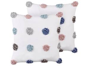 Coussin décoratif BRACKEN Blanc - Fibres naturelles - 45 x 4 x 45 cm