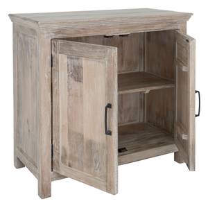 Kommode 94x92x47cm Weiß/Natur, Mangoholz Braun - Weiß - Massivholz - 47 x 92 x 94 cm